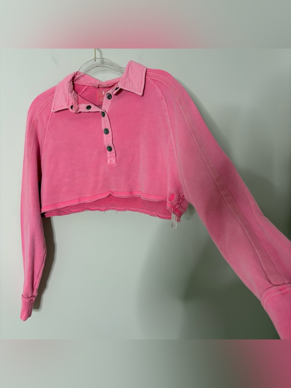 Free People Movement Playoff Cropped Pullover Shirt - Pink